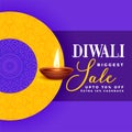 Creative diwali sale banner design in purple theme Royalty Free Stock Photo