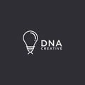 Creative DNA blood logo icon, light bulb and helix concept