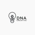 Creative DNA blood logo icon, light bulb and helix concept