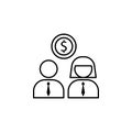 creative, dollar, workers icon. Element of teamwork for mobile concept and web apps illustration. Thin line icon for website