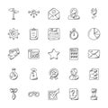 Collection of Office Doodle Icons Royalty Free Stock Photo