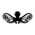 Creative drawing vintage style vector octopus with ethnic tribal ornaments