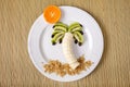 Creative Edible Fruits Palm Tree On A Plate