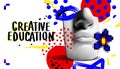 Creative education, conterporary web banner, vector Royalty Free Stock Photo