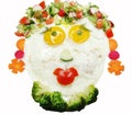 Creative egg breakfast for child face form Royalty Free Stock Photo