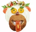 Creative egg breakfast for child face form Royalty Free Stock Photo
