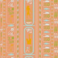 Creative egyptian motifs seamless vector. Ethnic hieroglyph symbols tile. Royalty Free Stock Photo