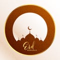 creative eid mubarak cultural background with islamic mosque Royalty Free Stock Photo