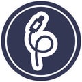 A creative electrical plug circular icon