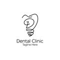 Creative and elegant of LETTER D TOOTH implant CLINIC logo concept