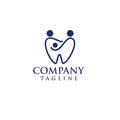 Creative and elegant of line art family dental logo concept