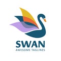 Creative and elegant swan logo Royalty Free Stock Photo