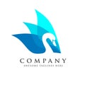 Creative and elegant swan logo vector Royalty Free Stock Photo
