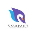 Creative and elegant swan logo vector