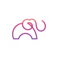 Creative elephant line logo design