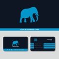 Creative elephant logo business card design concept vector template