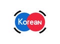 Creative Emblem in style of Korean National Flag - Vector illustration on white.