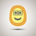 Creative emoji smiley face with glasses.