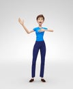 Creative, Emotional and Artistic Jenny - 3D Cartoon Female Character Model - Singing Sincerely with Pleasure