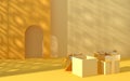 Creative empty background with gift boxes, 3d rendering
