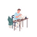 Creative engineer flat color vector faceless character