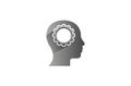 Creative Engineer Worker Gear head Brain Logo Design Illustration Royalty Free Stock Photo