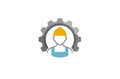 Creative Engineer Worker Gear Logo Design Illustration Royalty Free Stock Photo