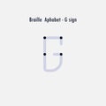 Creative english version of Braille alphabet design element.Braille alphabet letters.Classic emblem.Elegant dynamic alphabet Royalty Free Stock Photo