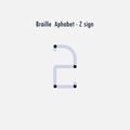 Creative english version of Braille alphabet design element.Brai Royalty Free Stock Photo