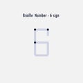 Creative english version of Braille number design element.Braill Royalty Free Stock Photo