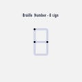 Creative english version of Braille number design element.Braill Royalty Free Stock Photo