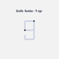 Creative english version of Braille number design element.Braill Royalty Free Stock Photo