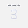 Creative english version of Braille number design element.Braill