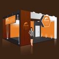 Creative exhibition stand design. Booth template. Corporate identity vector