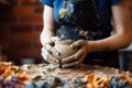 Creative expression Unrecognizable woman handcrafts a ceramic bowl, hobby turned hustle