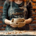 Creative expression Unrecognizable woman handcrafts a ceramic bowl, hobby turned hustle