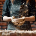 Creative expression Unrecognizable woman handcrafts a ceramic bowl, hobby turned hustle