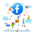 Creative Facebook Social Media concept, flat design vector illustration Royalty Free Stock Photo