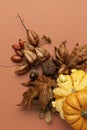 Creative Fall layout made of autumn leaves