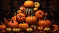 creative fall pumpkin background Royalty Free Stock Photo