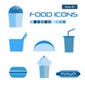 Creative fast food flat design icons