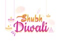 Creative festival card or poster design with Subh Diwali. Royalty Free Stock Photo