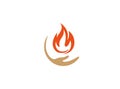 Creative Fire Hand Holding Logo