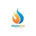 Creative Fire and Water Concept Logo Design Template Royalty Free Stock Photo