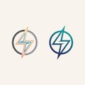 Creative Flash Lightning Logo Vector for Innovation and Fast Technology Company Brand Design Royalty Free Stock Photo