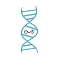 A creative flat color retro cartoon DNA strand Royalty Free Stock Photo