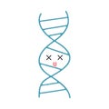 A creative flat color retro cartoon DNA strand Royalty Free Stock Photo