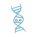 A creative flat color retro cartoon DNA strand Royalty Free Stock Photo