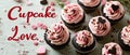 A Creative Flat Lay Of Lovethemed Cupcakes With The Caption Cupcake Love