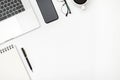 Creative flat lay photo of workspace desk Royalty Free Stock Photo